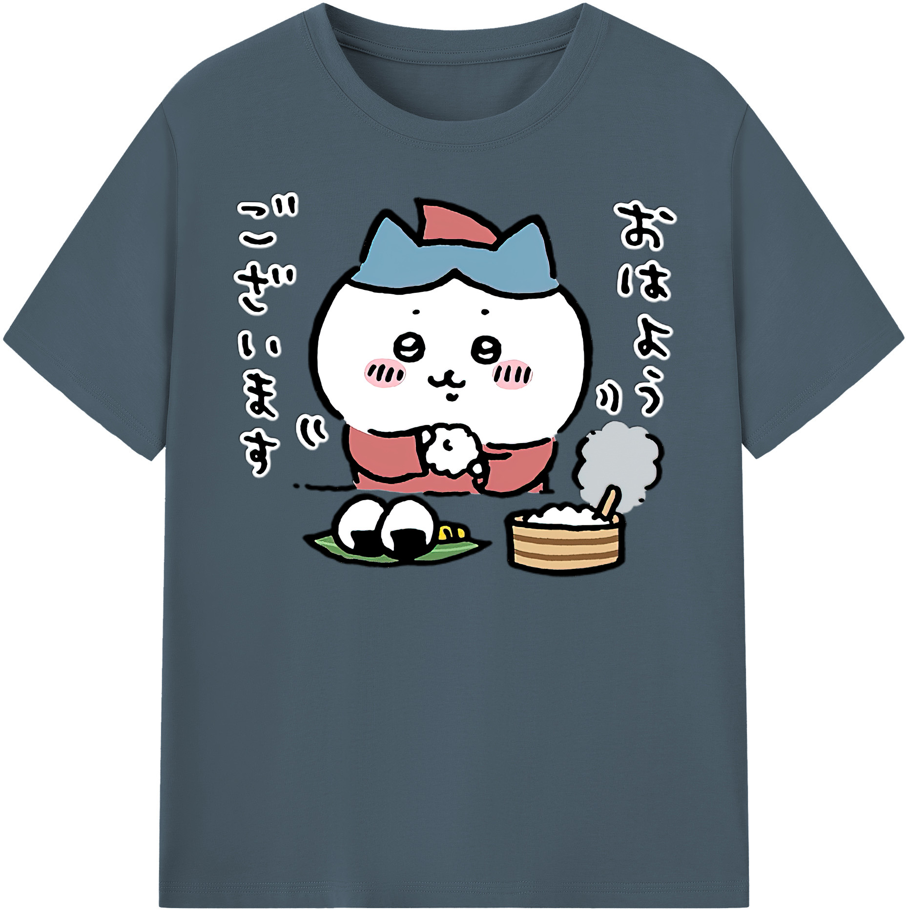 （画像用） ちいかわ ハチワレ Chii-kawa hachiware 綿100％半袖Tシャツ（フロントプリント）